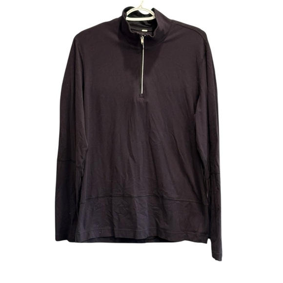 Lululemon Classic Activewear Mens 1/4  Zip Black Shirt Long Sleeve Size Medium - Picture 1 of 6